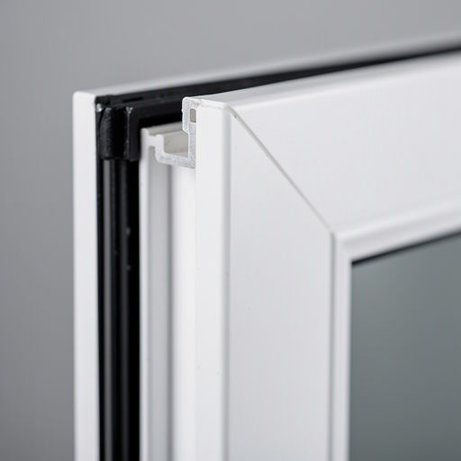 Detailopname van wit kunststof kozijn met HR++-glas in een Nijmeegse woning