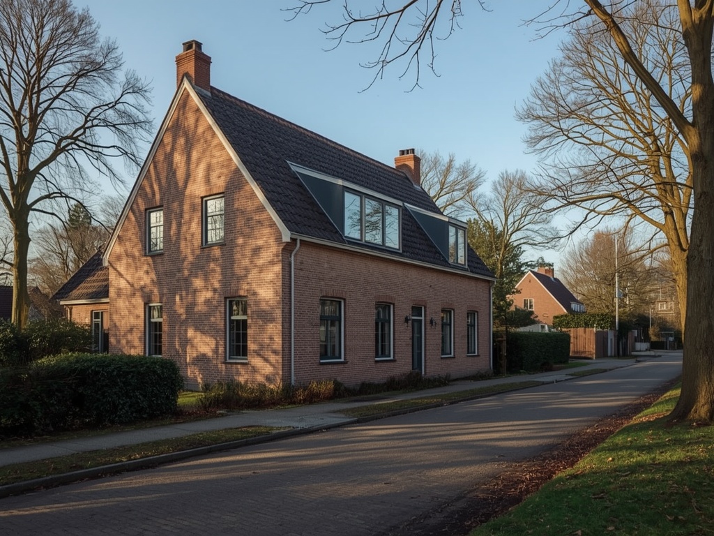 Vrijstaande jaren-dertig woning in Culemborg met crèmekleurige kunststof kozijnen