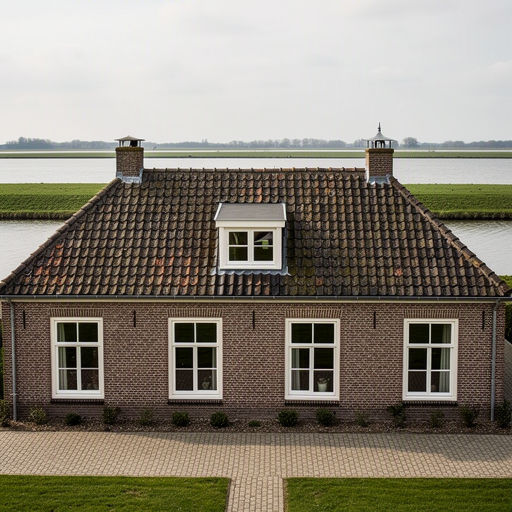 Vrijstaande woning in Buren met nieuwe witte kunststof kozijnen en de Betuwe op achtergrond