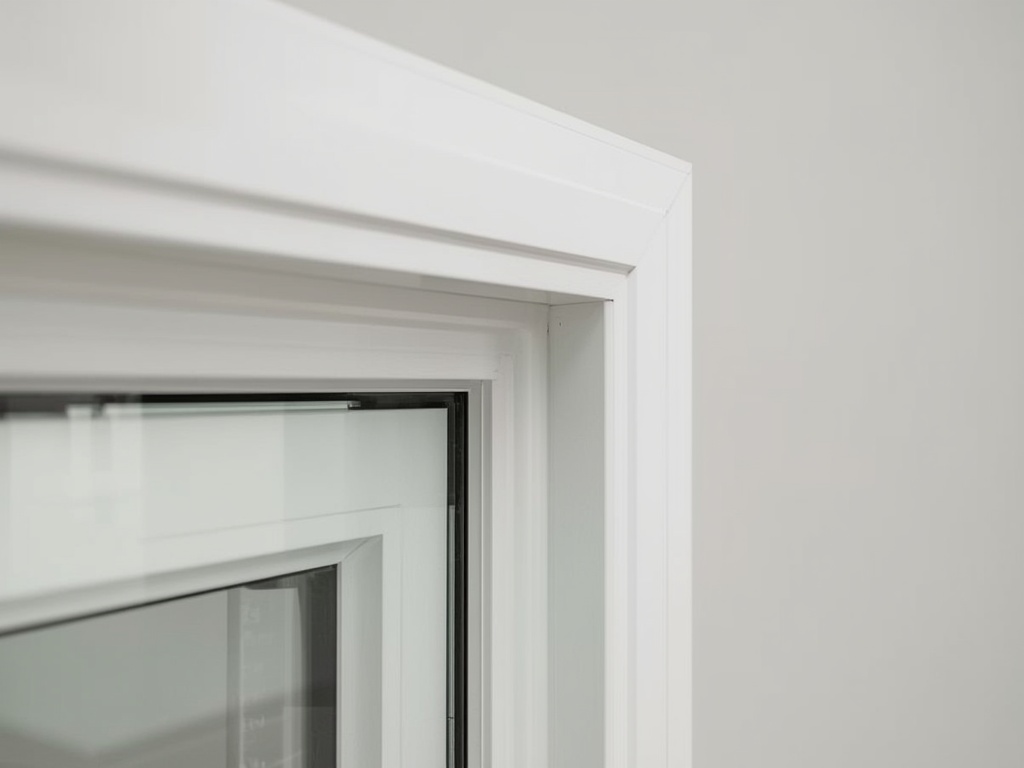Detailopname van een wit kunststof kozijn met HR++ glas in Beuningen