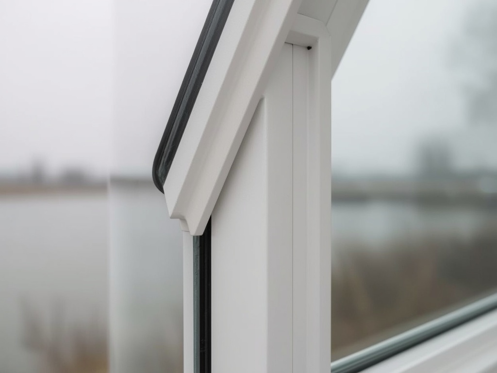 Detail van een wit kunststof kozijn met isolatieglas in een Culemborgse woning