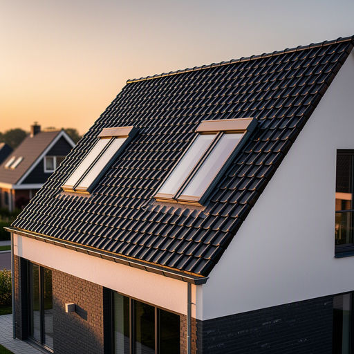 Kunststof dakraam in het schuine dak van een woning in Druten