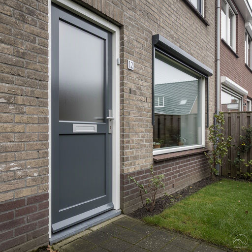 Vakbekwame monteur installeert een nieuwe kunststof achterdeur in Druten