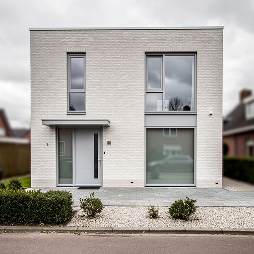 Kunststof kozijnen aan de voorgevel van een woning in Druten