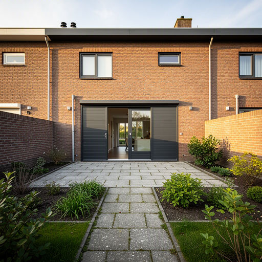 Kunststof schuifpui aan de achtergevel van een woning in Druten